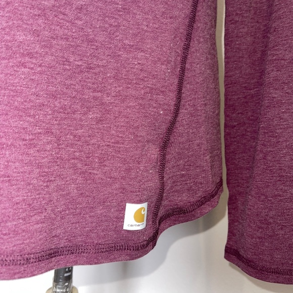 Carhartt Force Delmont Fast Dry Quarter-Zip Shirt Pullover Small Berry 100137 - Picture 5 of 9